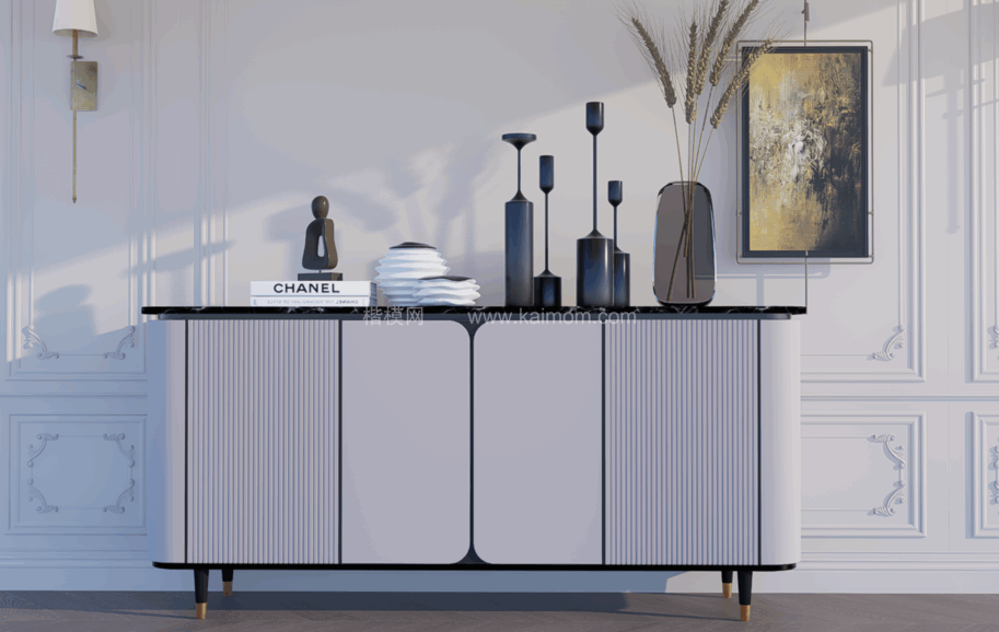 玄关柜_端景台SU模型下载-1