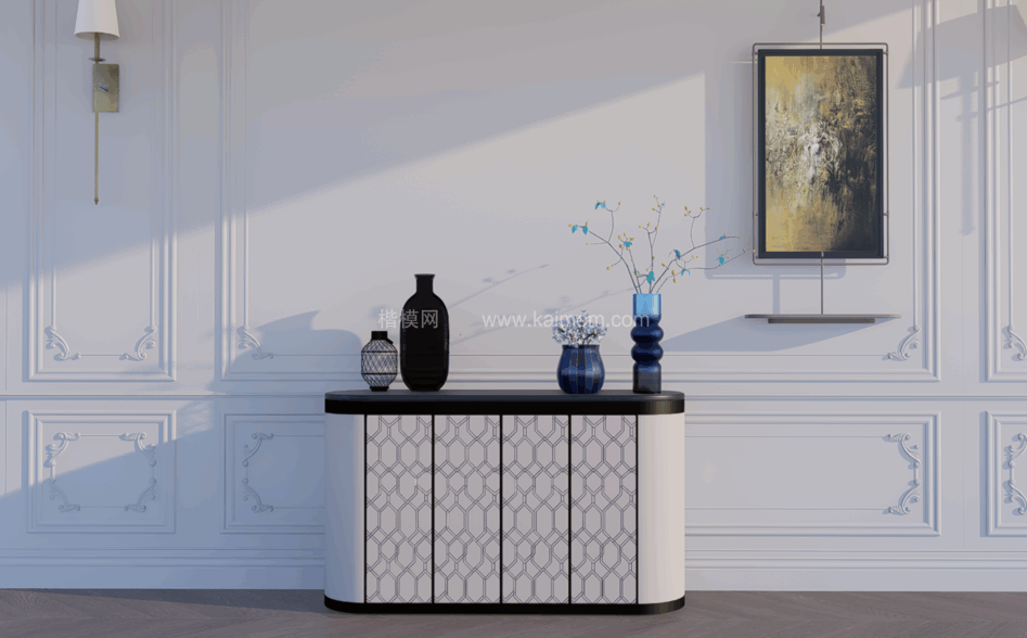 玄关柜_端景台SU模型下载-1
