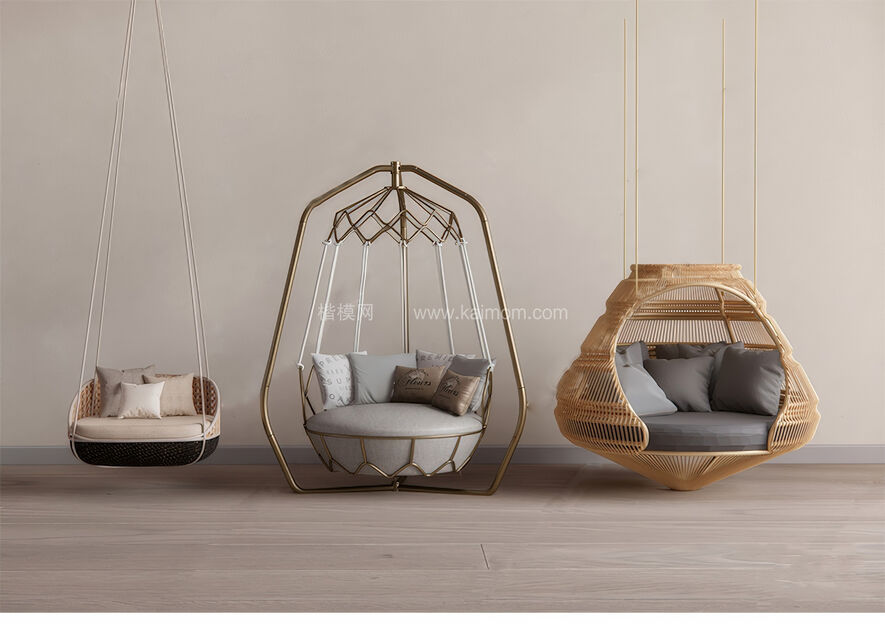 吊椅吊床su模型下载-1