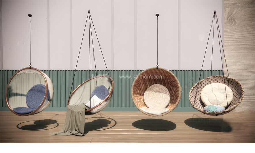 吊椅吊床su模型下载-1