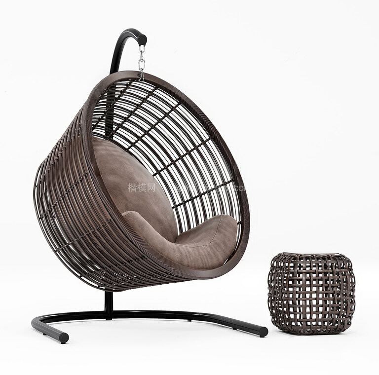 吊椅吊床SU模型下载-1