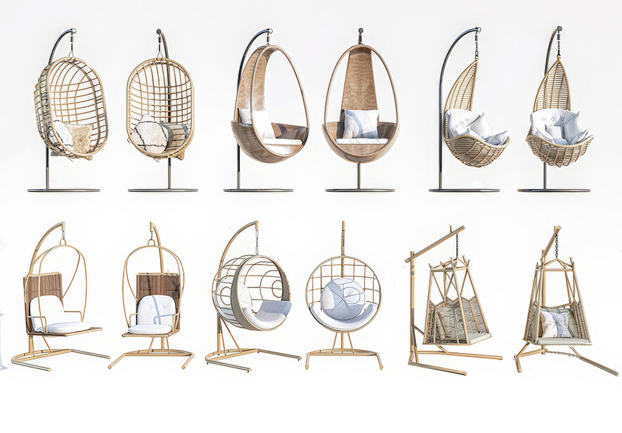 吊椅吊床su模型下载-1