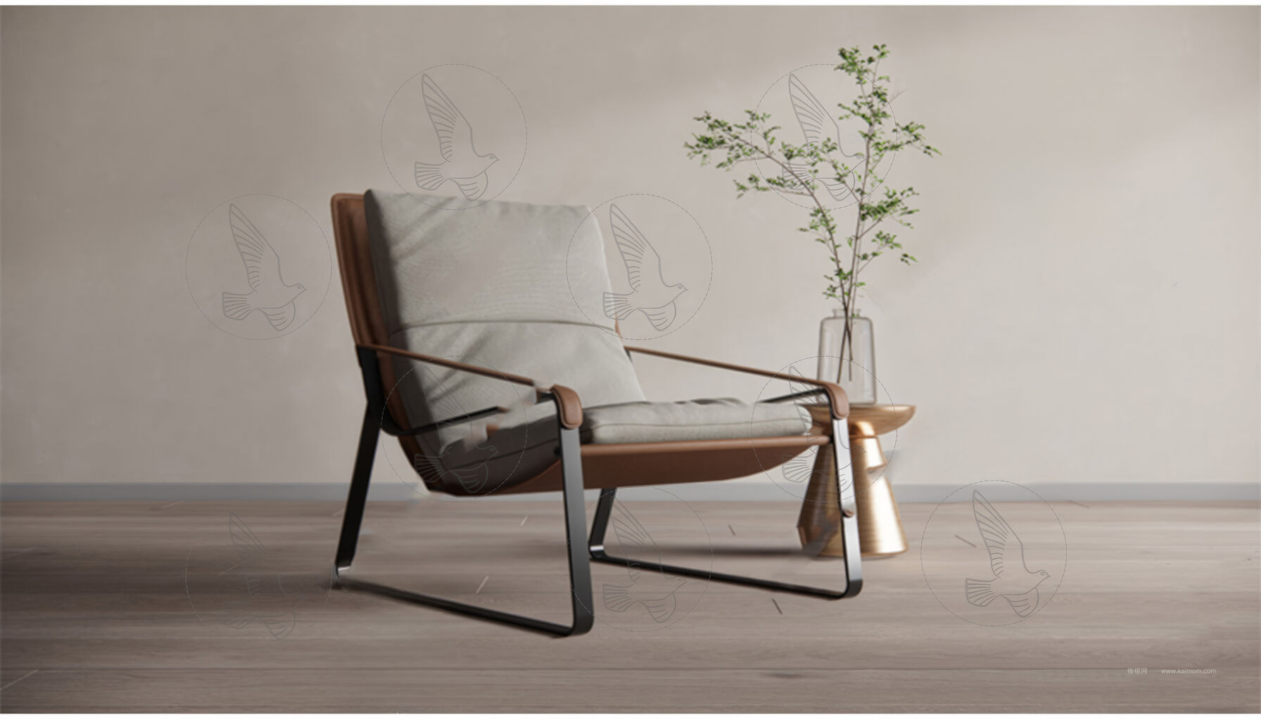 休闲椅SU模型下载-1