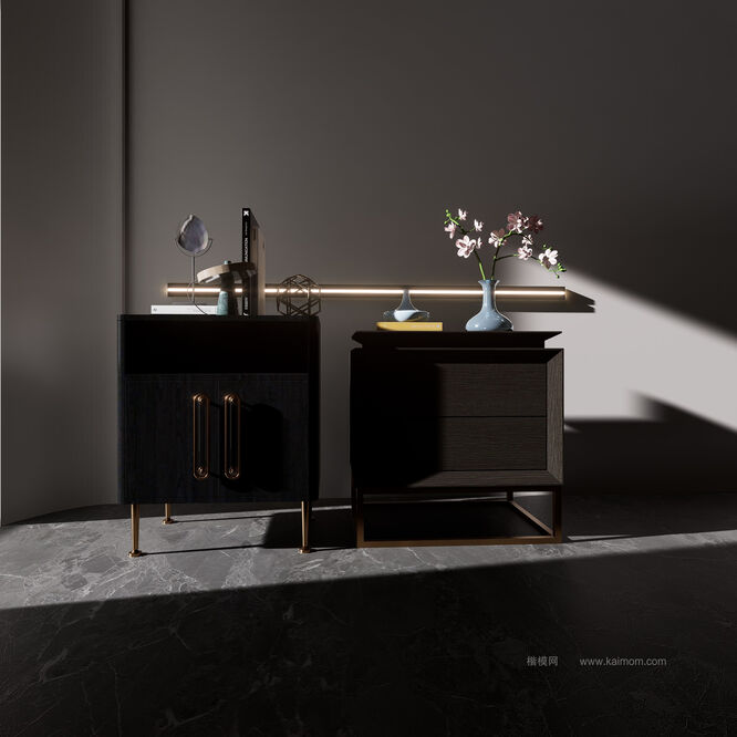 床头柜D5模型下载-1