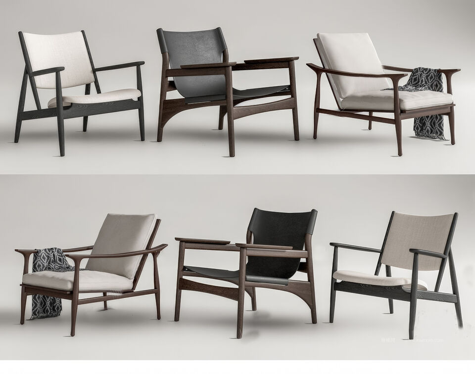 休闲椅SU模型下载-1