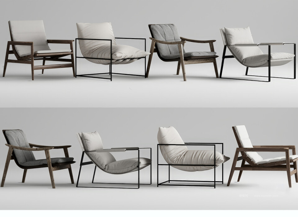 休闲椅SU模型下载-1