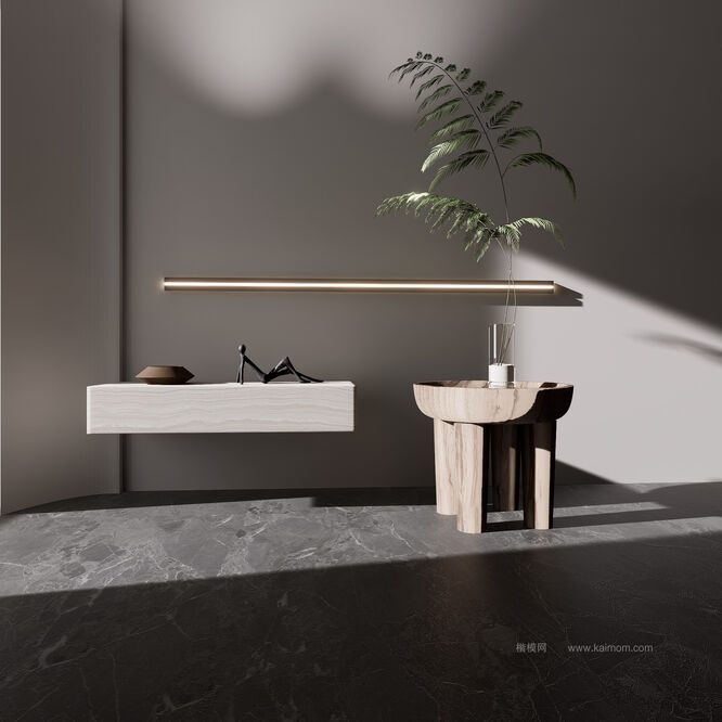 床头柜D5模型下载-1