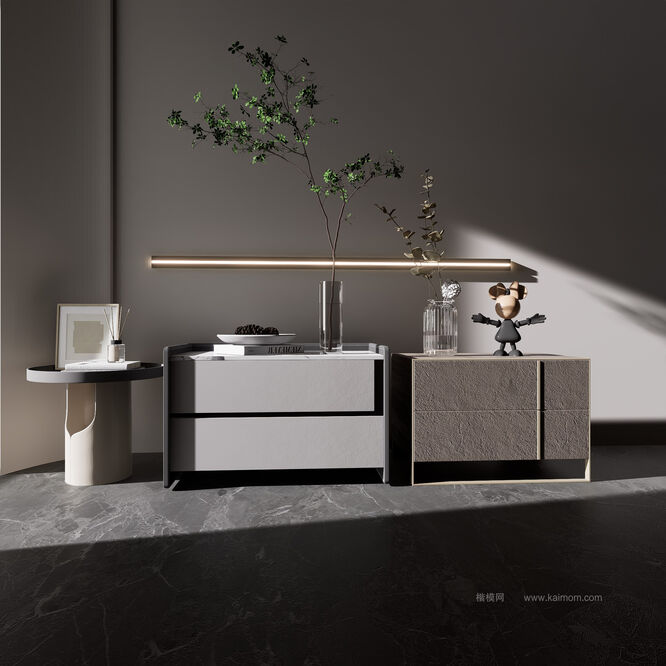 床头柜D5模型下载-1