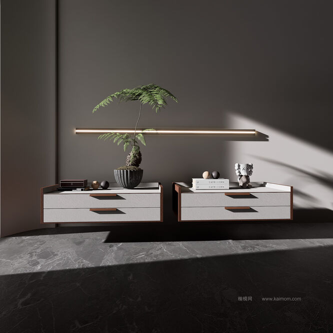 床头柜D5模型下载-1