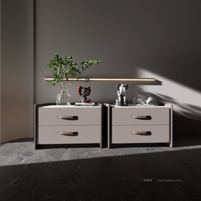 床头柜D5模型下载-1