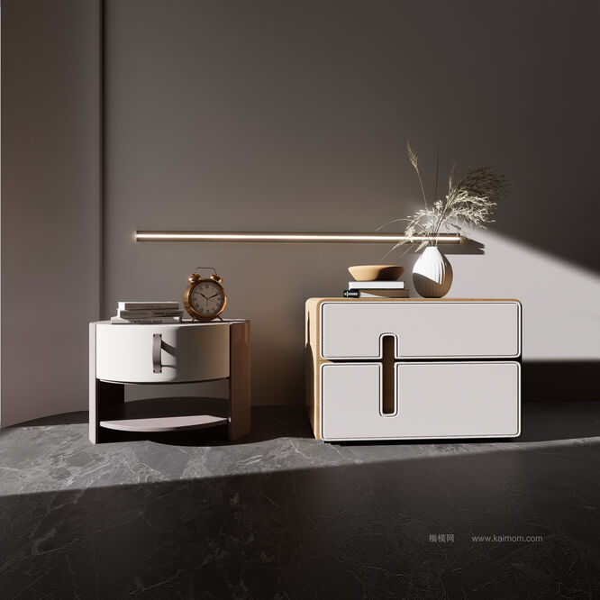 床头柜D5模型下载-1