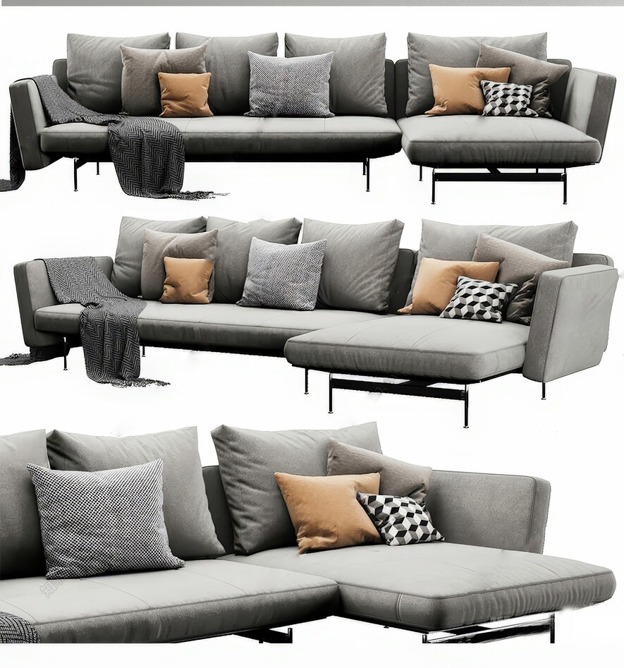 多人沙发SU模型下载-1