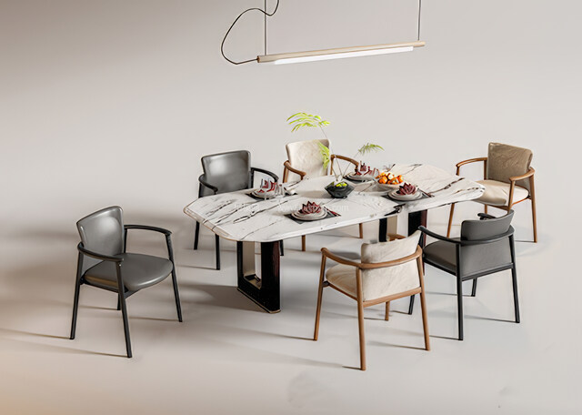 新中式餐桌SU模型下载-1