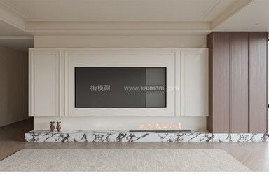 电视背景墙SU模型下载-1