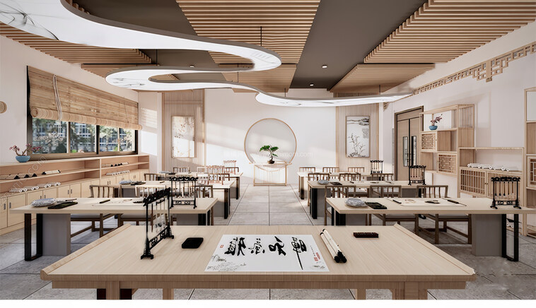 兴趣班教室_音乐教室SU模型下载-2