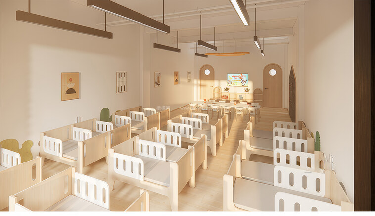 幼儿园床铺SU模型下载-1