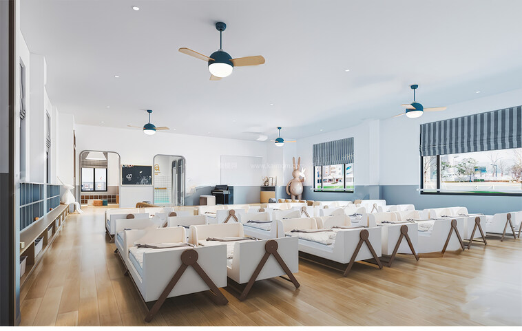 幼儿园床铺SU模型下载-1