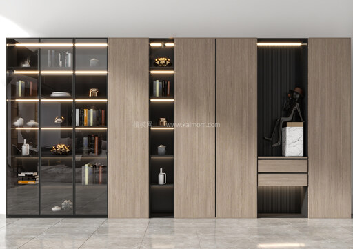 书柜_书架SU模型下载-1