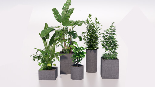 绿植盆栽盆景SU模型下载-1