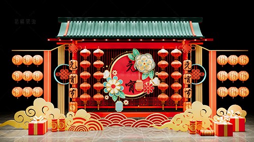 新年_春节_节日美陈SU模型下载-1