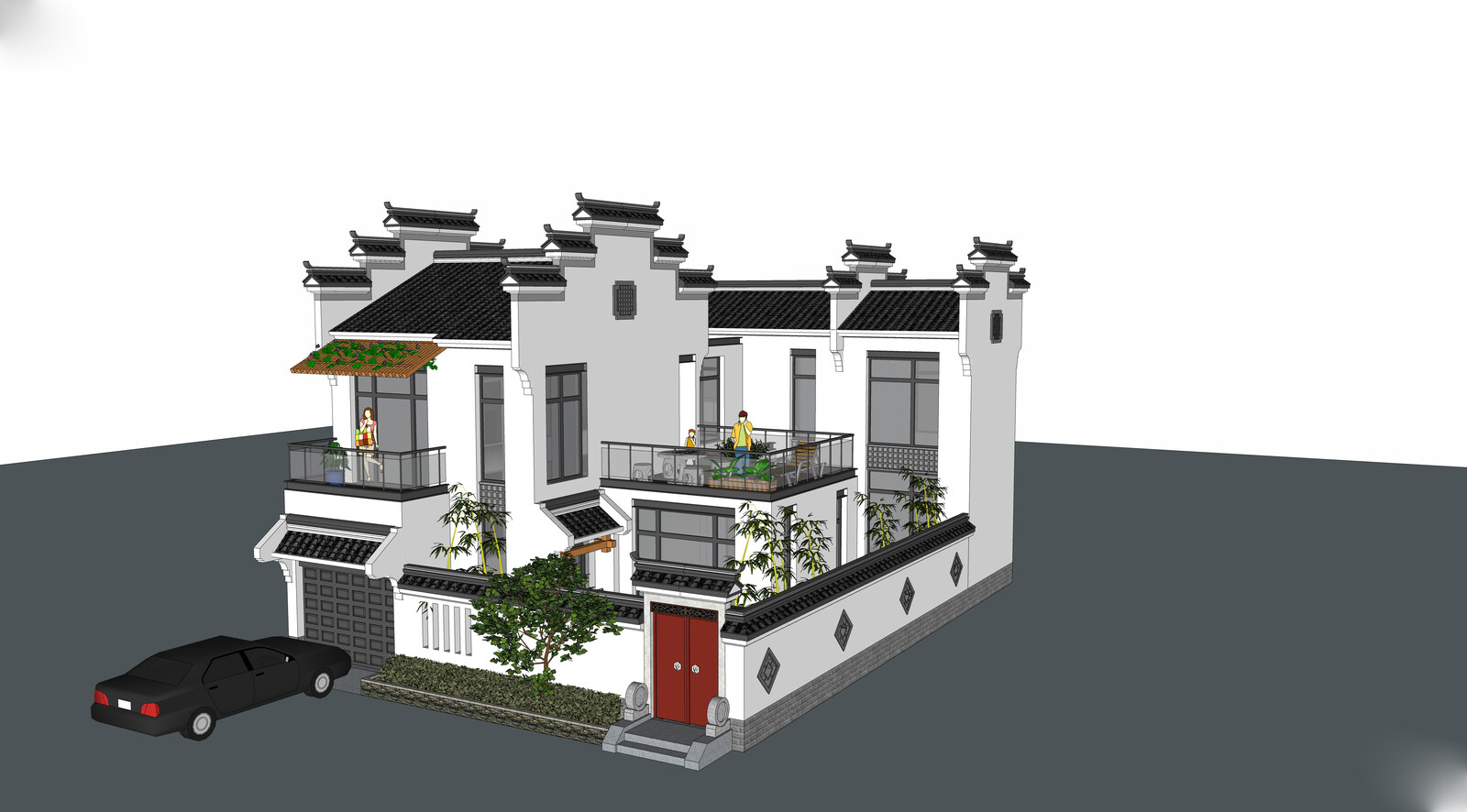 别墅_自建房SU模型下载-1