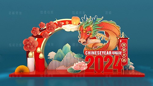 新年_春节_节日美陈SU模型下载-1