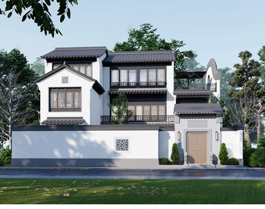 别墅_自建房SU模型下载-1