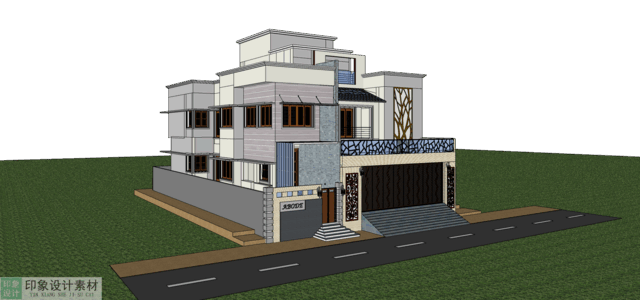 别墅_自建房SU模型下载-1
