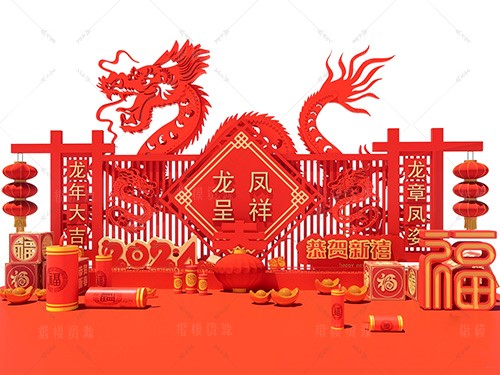新年_春节_节日美陈SU模型下载-1