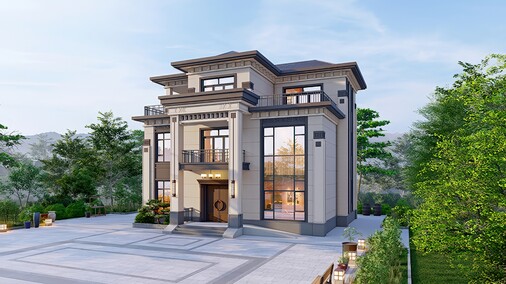 别墅_自建房SU模型下载-1