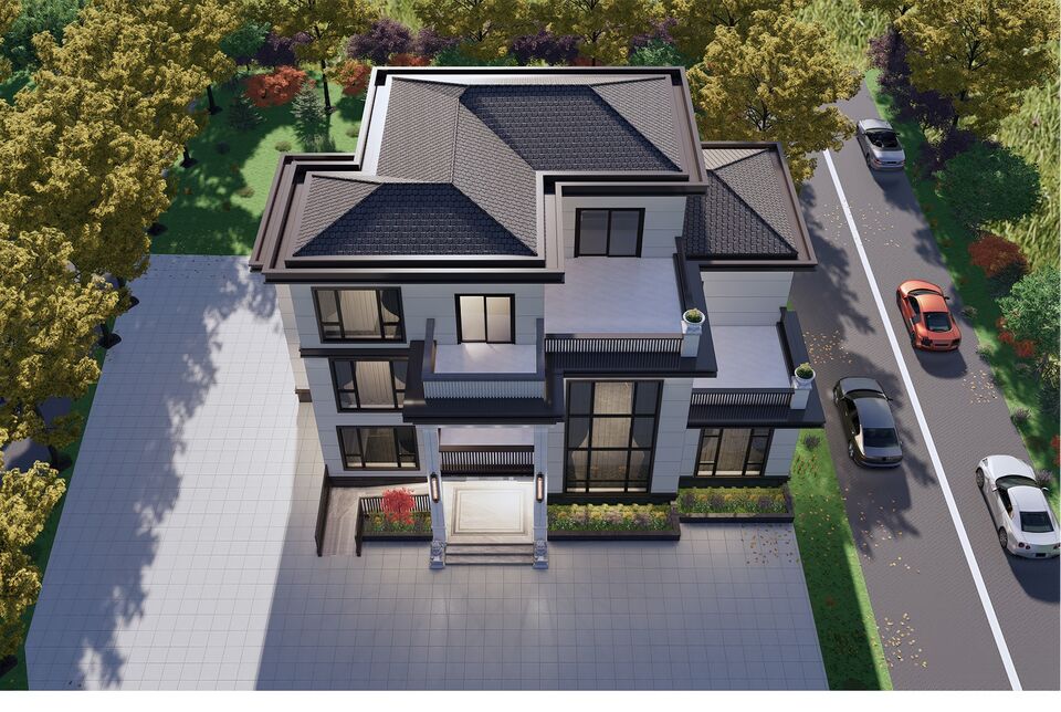 别墅_自建房SU模型下载-2