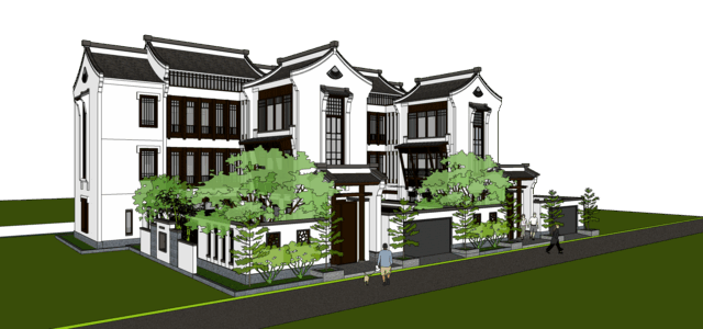 别墅_自建房SU模型下载-2