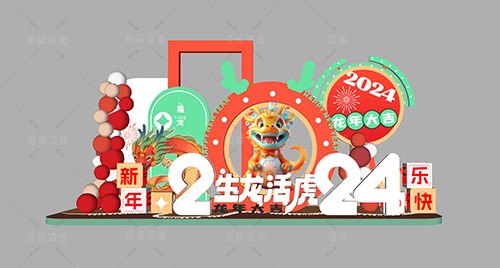 新年_春节_节日美陈SU模型下载-1