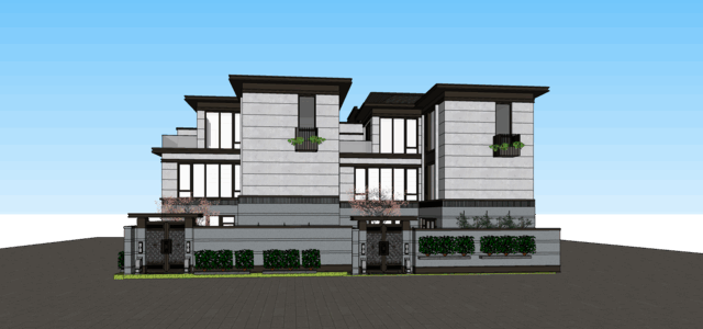 别墅_自建房SU模型下载-2