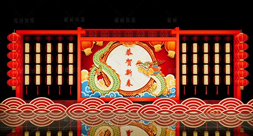 新年_春节_节日美陈SU模型下载-1
