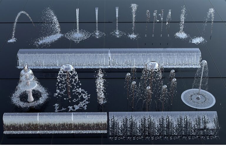 水景_瀑布SU模型下载-1