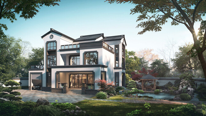 别墅_自建房SU模型下载-1
