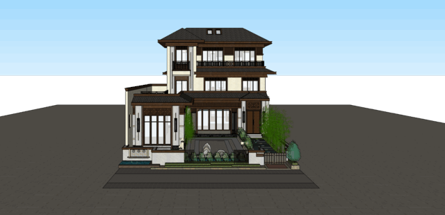 别墅_自建房SU模型下载-2