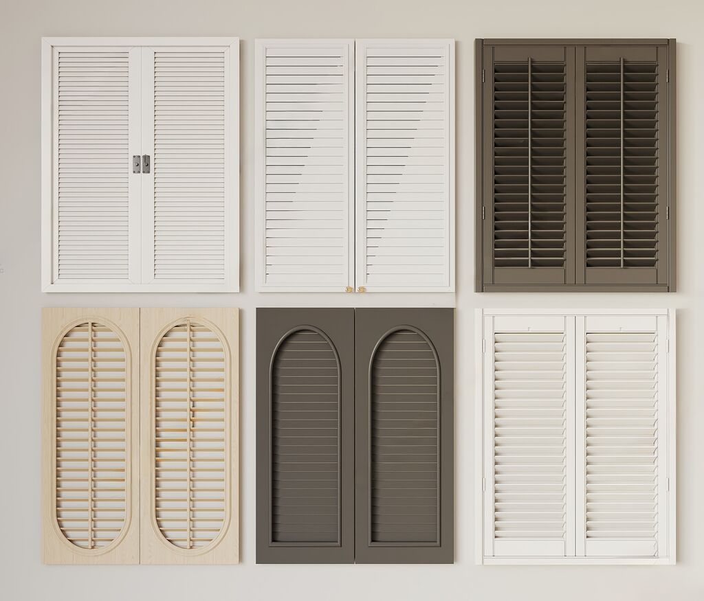 百叶门_柜门_门板SU模型下载-1