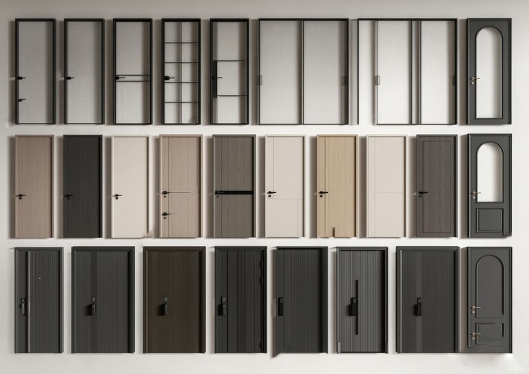 房间门_卧室门SU模型下载-1