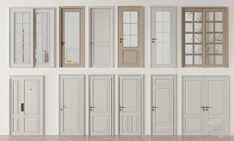 房间门_卧室门SU模型下载-1