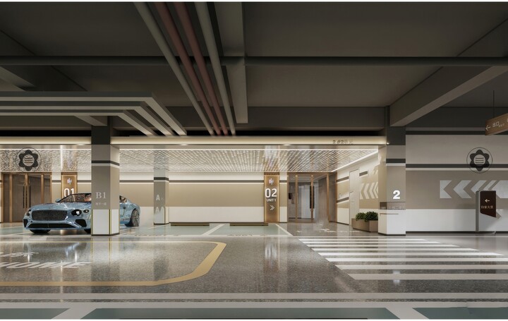 停车场SU模型下载-1