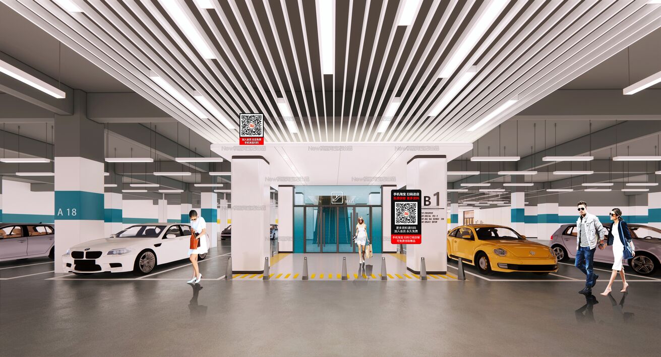 停车场SU模型下载-1