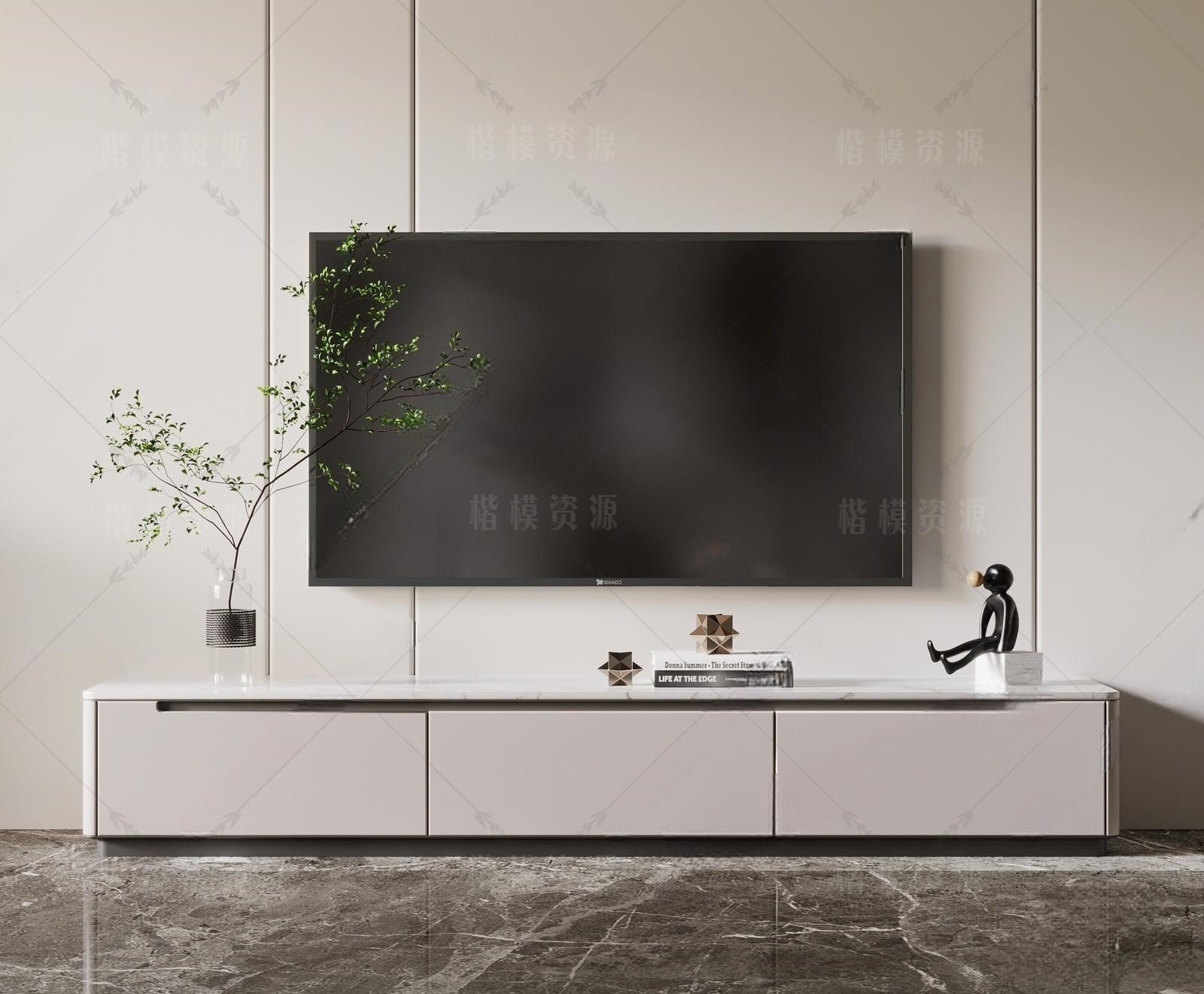 电视柜SU模型下载-1