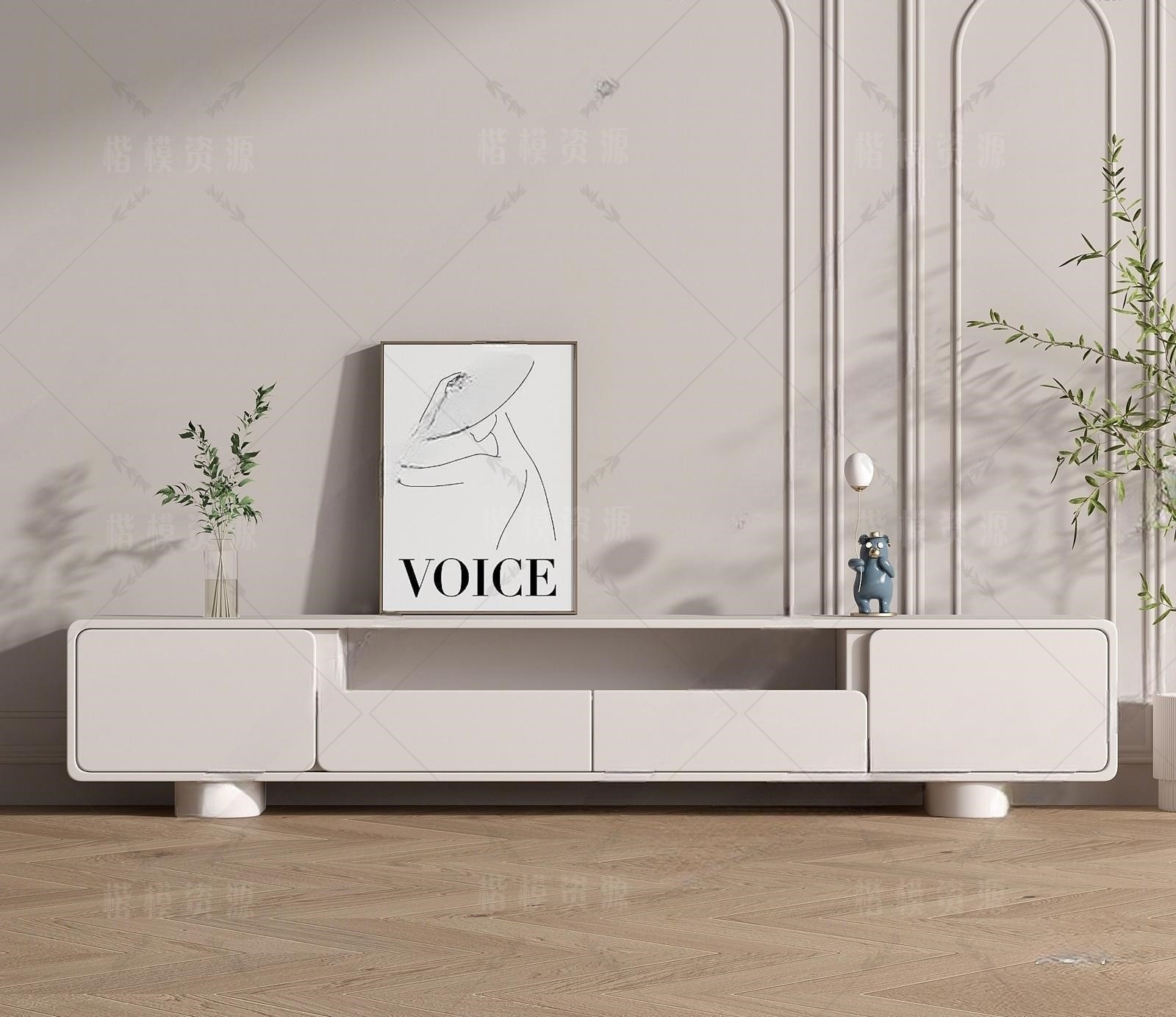 电视柜SU模型下载-1