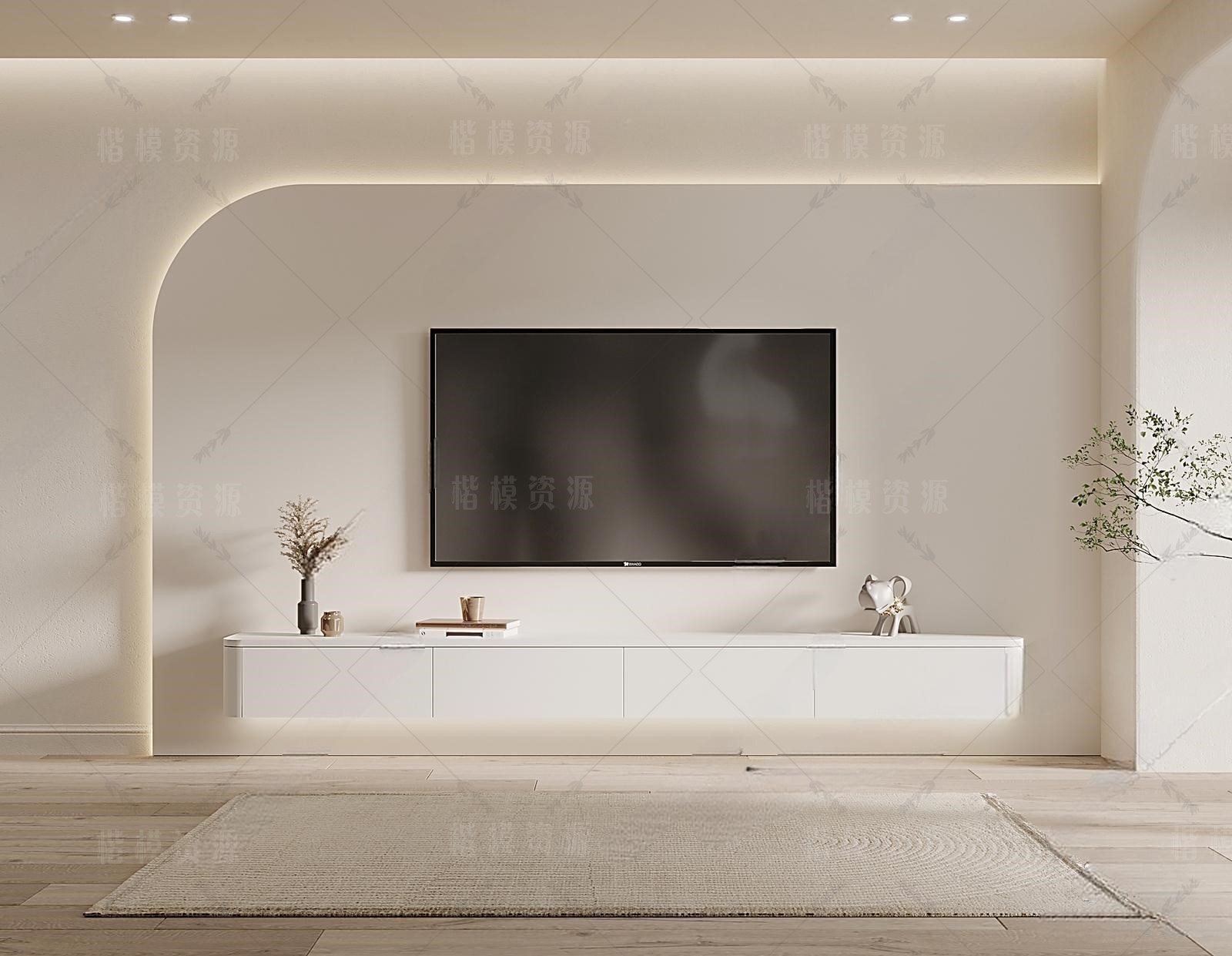 电视柜SU模型下载-1