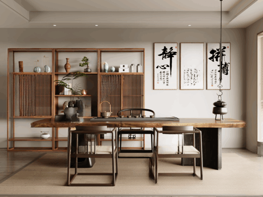茶室SU模型下载-1
