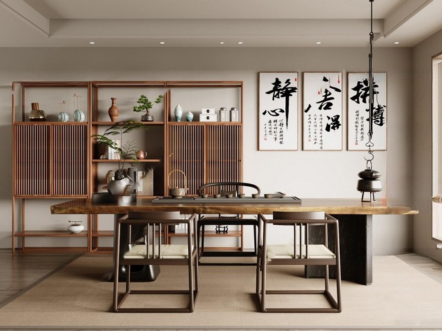 茶室SU模型下载-1