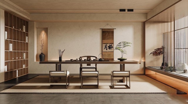 茶室SU模型下载-1