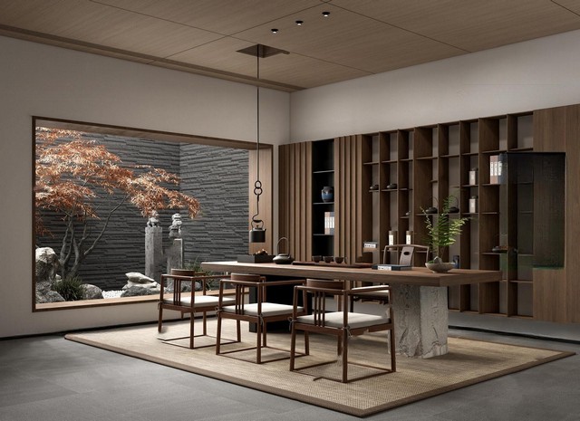 茶室SU模型下载-1